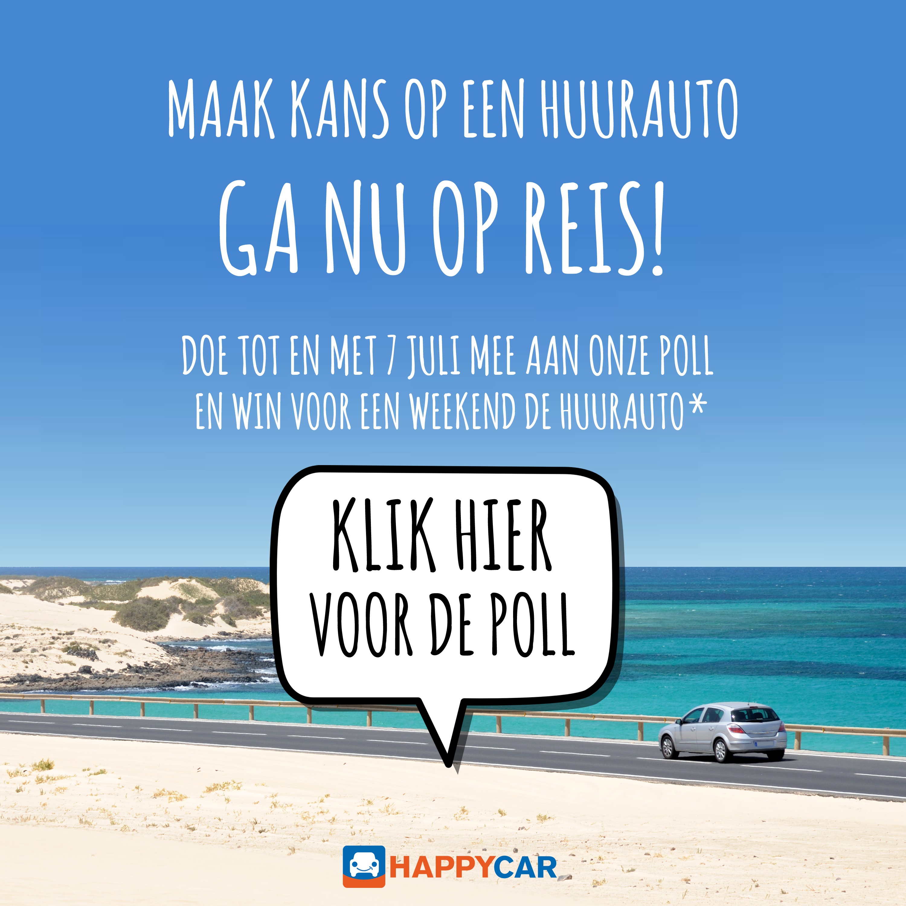 Win nu bij HAPPYCAR een gratis huurauto voor een betoverende Roadtip