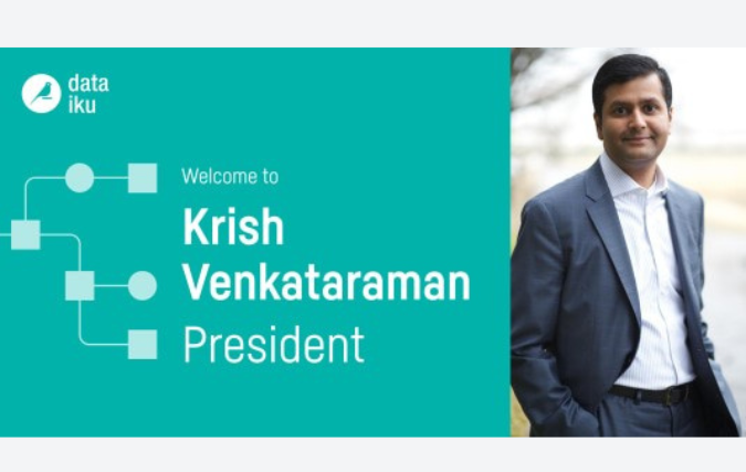 Dataiku stelt software-veteraan Krish Venkataraman aan als President en bereikt 230 miljoen dollar ARR