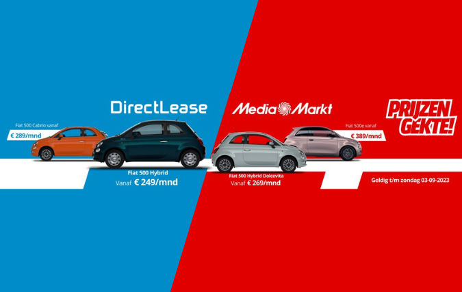 Unieke samenwerking MediaMarkt en DirectLease met populaire Fiat 500 leasemodellen